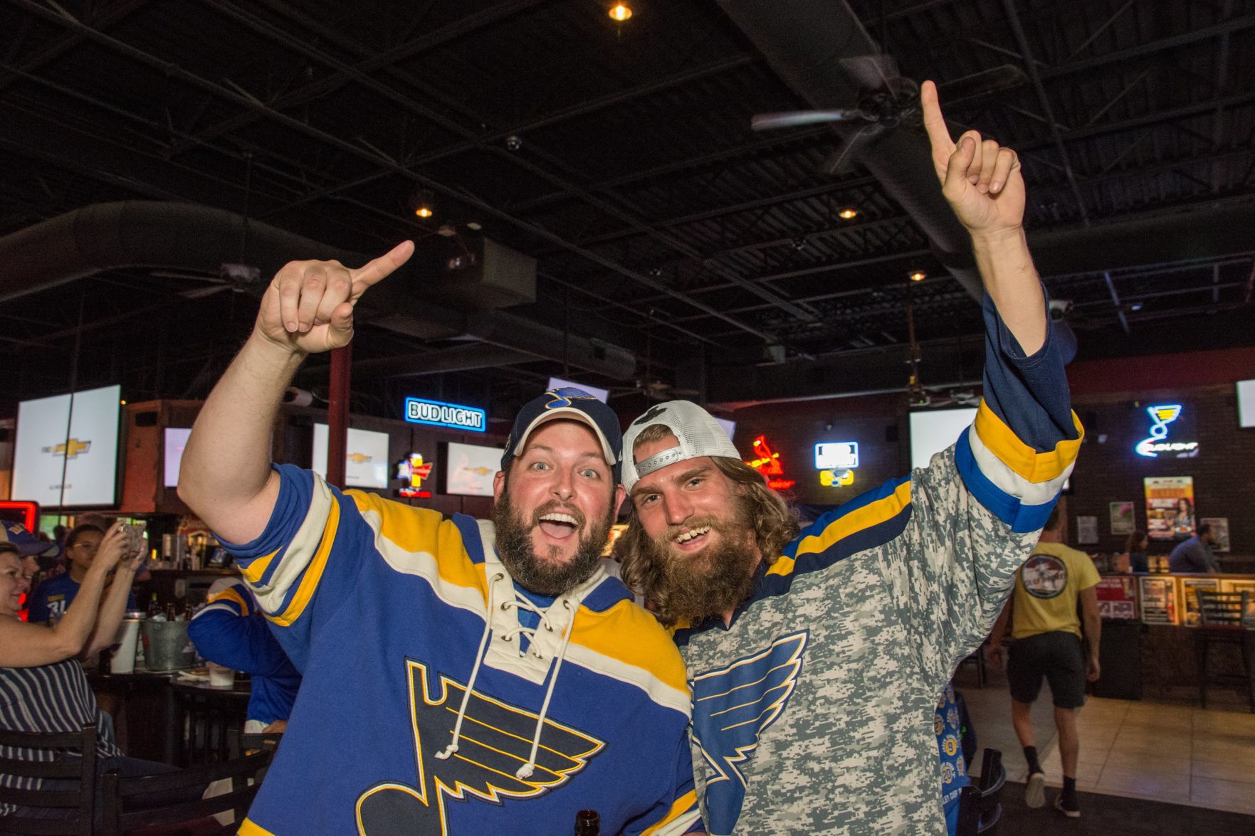 Blues Fans at Hotshots Wentzville during the Stanley Cup Final Game 1